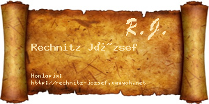 Rechnitz József névjegykártya